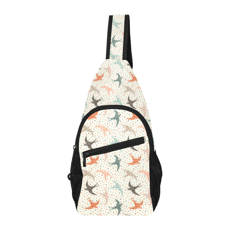 Swallow Pattern Print Design 02 All Over Print Chest Bag
