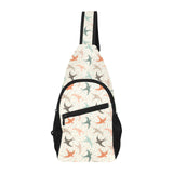 Swallow Pattern Print Design 02 All Over Print Chest Bag