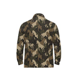 Horse Camouflage Pattern Men's Long Sleeve Polo Shirt
