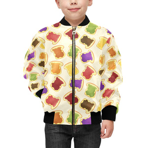 Bread Toast Pattern Print Design 02 Kids' Boys' Girls' Bomber Jacket