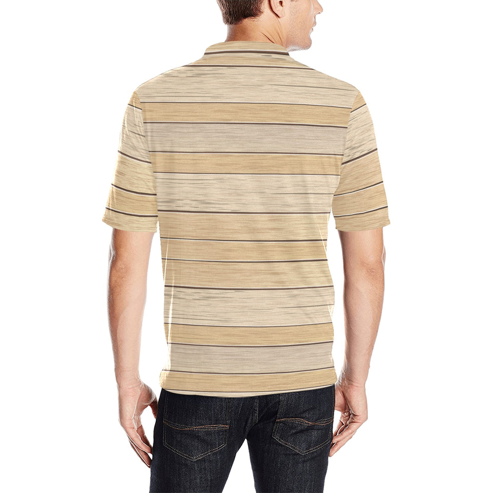 Wood Printed Pattern Print Design 01 Men's All Over Print Polo Shirt