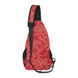 Gold dragons red background All Over Print Chest Bag