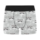 Cute raccoons leaves dot Men's All Over Print Boxer Briefs Men's Underwear