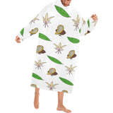 Color hand drawn cacao pattern Blanket Robe with Sleeves