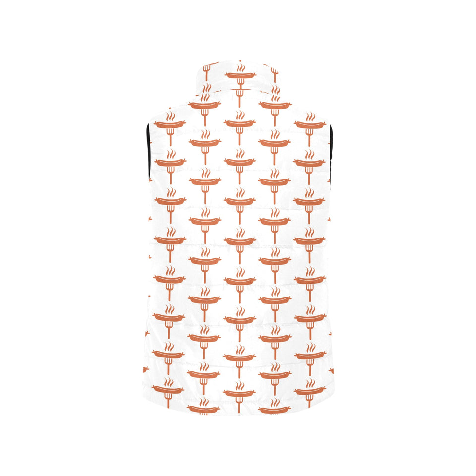 Sausage Pattern Print Design 05 Women's Padded Vest