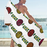 colorful apples leave zebra stripe Beach Towel
