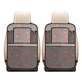 Red gold Sakura cherry blossom gray background Car Seat Back Organizer