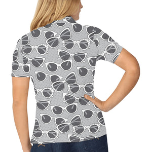 Sun Glasses Pattern Print Design 04 Women's All Over Print Polo Shirt