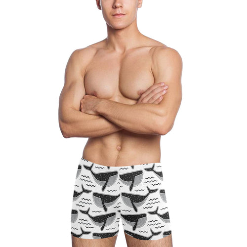Black whale pattern Men's Swimming Trunks