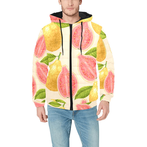 Beautiful guava pattern Men's Padded Hooded Jacket