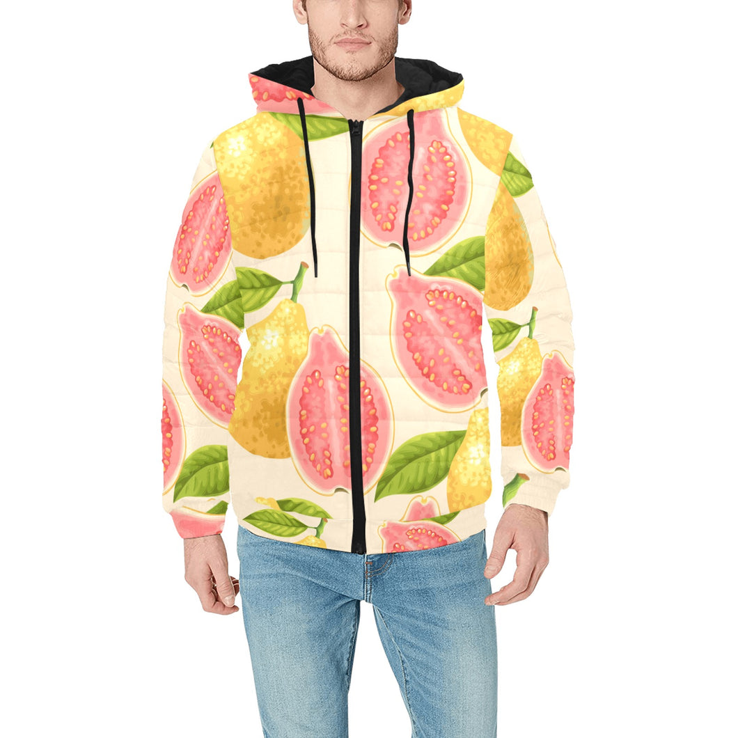 Beautiful guava pattern Men's Padded Hooded Jacket