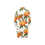 Oranges pattern background Men's Long Sleeve Belted Night Robe
