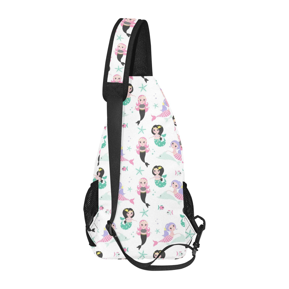 cute mermaid dolphin fish starfish pattern All Over Print Chest Bag