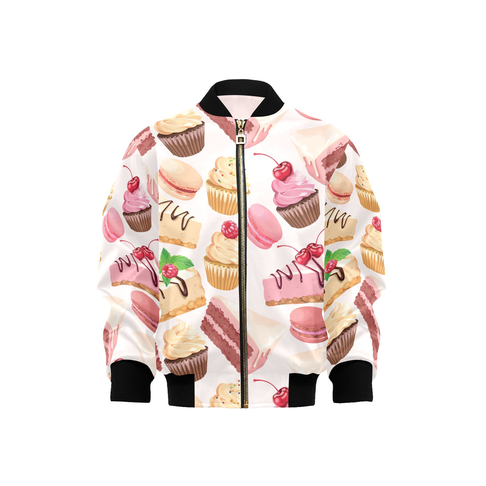 Cake cupcake sweets pattern Kids' Boys' Girls' Bomber Jacket