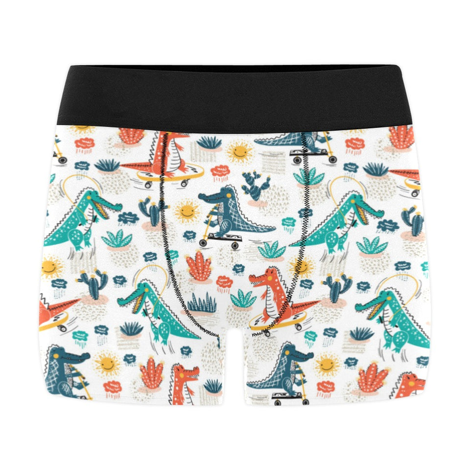 Cute Crocodile Pattern Men's All Over Print Boxer Briefs Men's Underwear