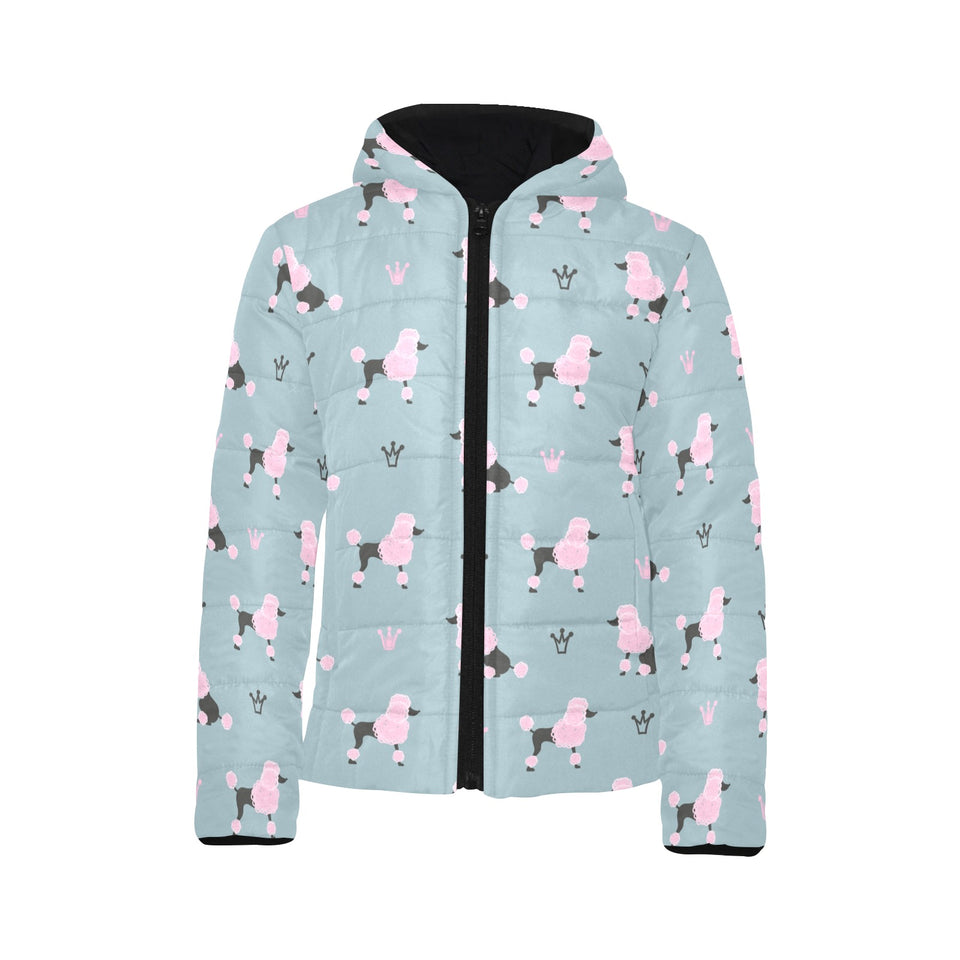 poodle dog pattern Kids' Boys' Girls' Padded Hooded Jacket