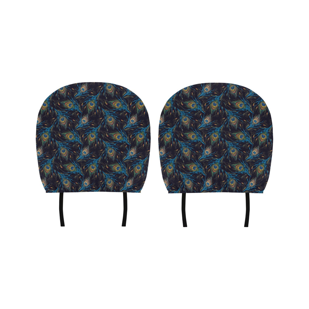Beautiful peacock feather pattern Car Headrest Cover