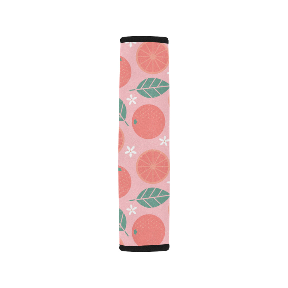 Grapefruit leaves flower pink background Car Seat Belt Cover