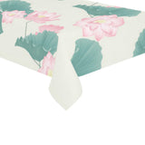 Pink lotus waterlily leaves pattern Tablecloth