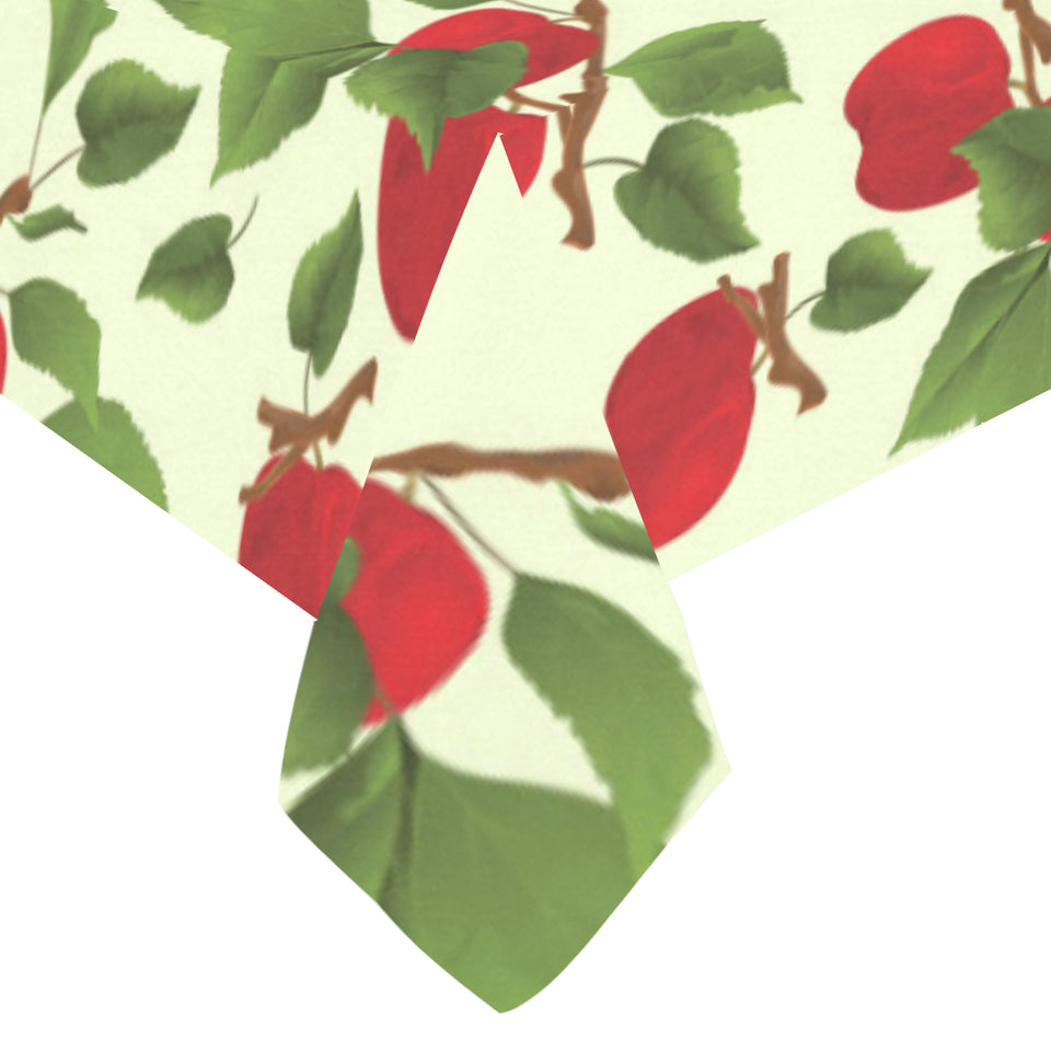 Red apples leaves pattern Tablecloth