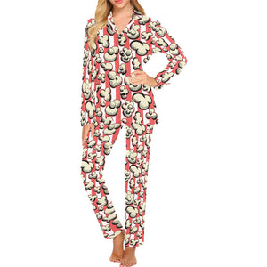 Popcorn Pattern Print Design 05 Women's Long Pajama Set