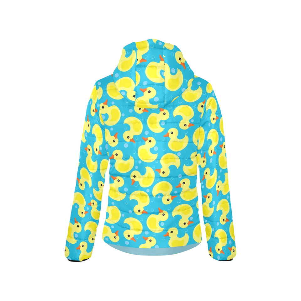 Duck Pattern Print Design 04 Women's Padded Hooded Jacket