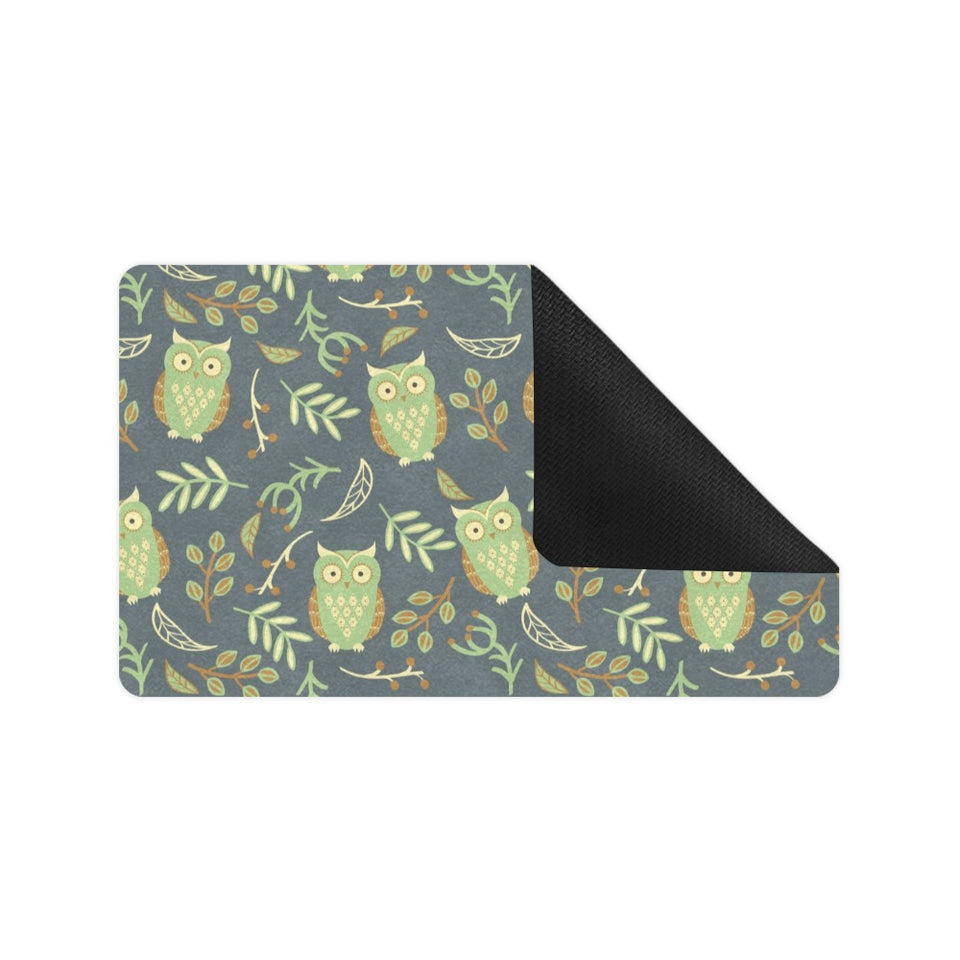 Cute owls leaves pattern Doormat
