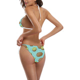 Kiwi blue background Sexy Bikinis Two-Piece Swimsuits