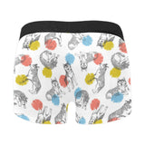 Siberian husky and colorful circle pattern Men's All Over Print Boxer Briefs Men's Underwear