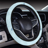 Dragonfly pattern blue background Car Steering Wheel Cover