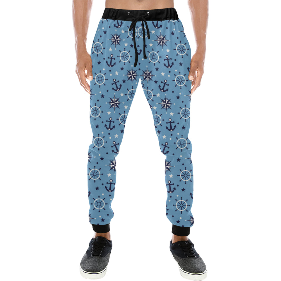 Anchors rudder compass star nautical pattern Unisex Casual Sweatpants