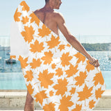 Orange Maple Leaf pattern Beach Towel