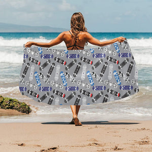 Skate Board Pattern Print Design 03 Beach Towel