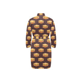 Sandwich Pattern Print Design 04 Men's Long Sleeve Belted Night Robe