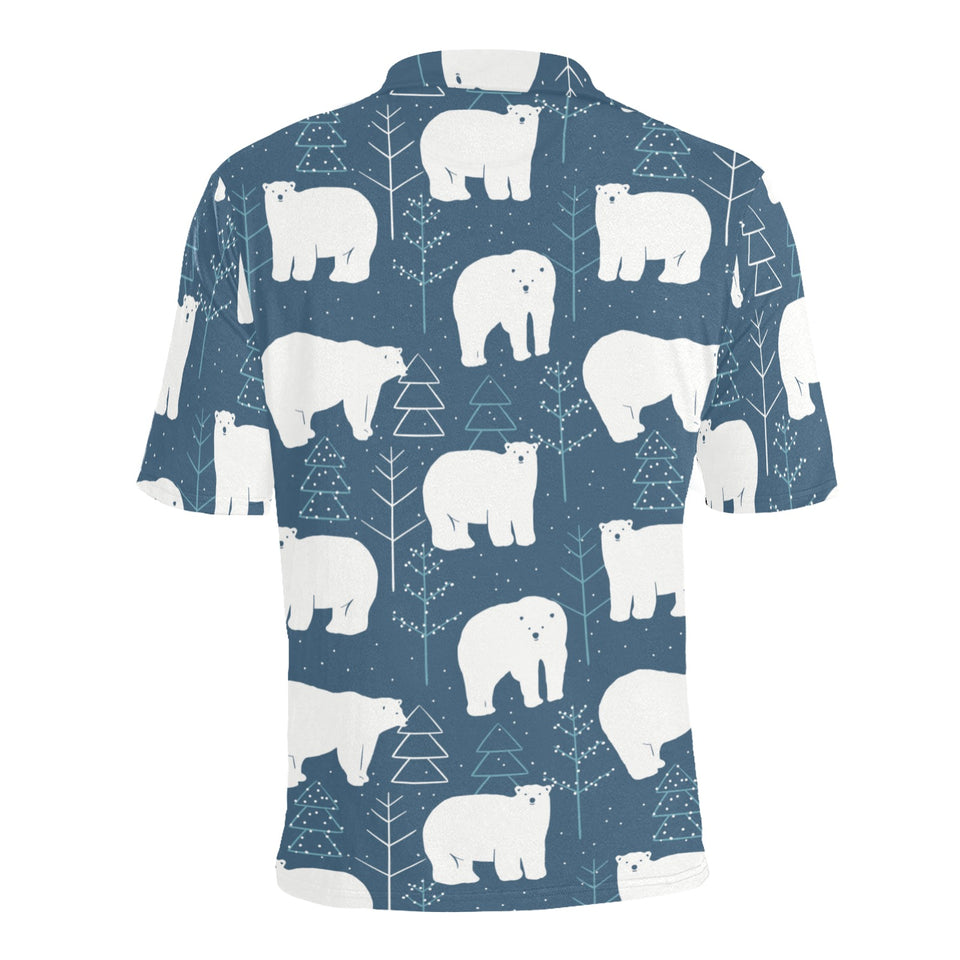 polar bear mother her child pattern Men's All Over Print Polo Shirt