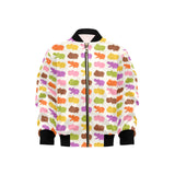 Hippopotamus Pattern Print Design 01 Kids' Boys' Girls' Bomber Jacket