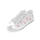 Hand drawn ice cream pattern Men's Low Top Canvas Shoes White