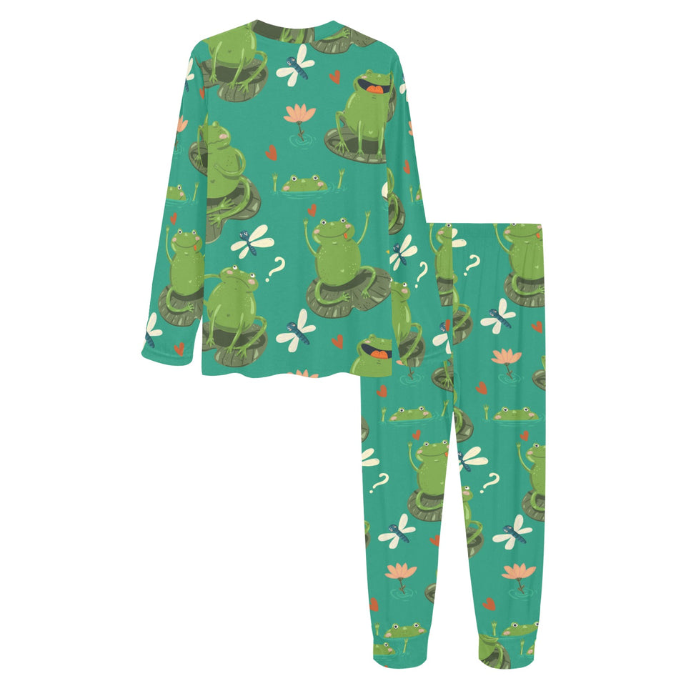 Cute frog dragonfly design pattern Women's All Over Print Pajama Set