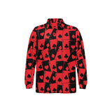 Casino Cards Suits Pattern Print Design 02 Men's Long Sleeve Polo Shirt
