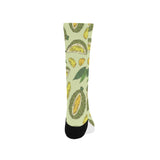 Durian leaves pattern background Crew Socks