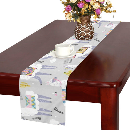 Cute Llama Alpaca pattern Table Runner