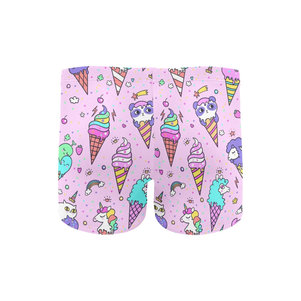 Cute ice cream cone animal pattern Men's Swimming Trunks