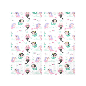 cute mermaid dolphin fish starfish pattern Gauze Curtain