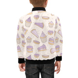 Cakes pies tarts muffins and eclairs purple bluebe Kids' Boys' Girls' Bomber Jacket