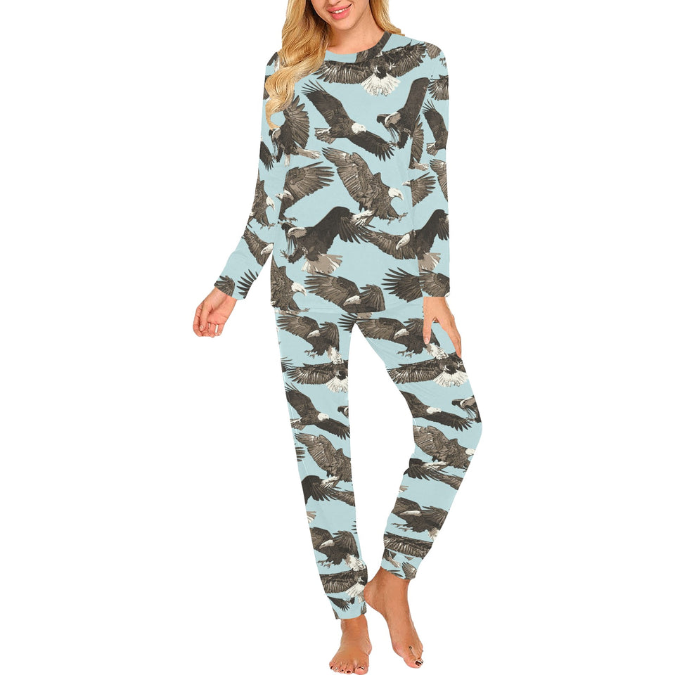 Eagle Pattern Print Design 01 Women's All Over Print Pajama Set
