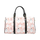 Cute snowman christmas tree snowpink background Travel Bag