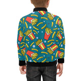French fries red paper box pattern Kids' Boys' Girls' Bomber Jacket