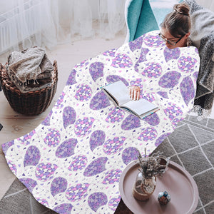 Hedgehog Pattern Print Design 05 Blanket Robe with Sleeves