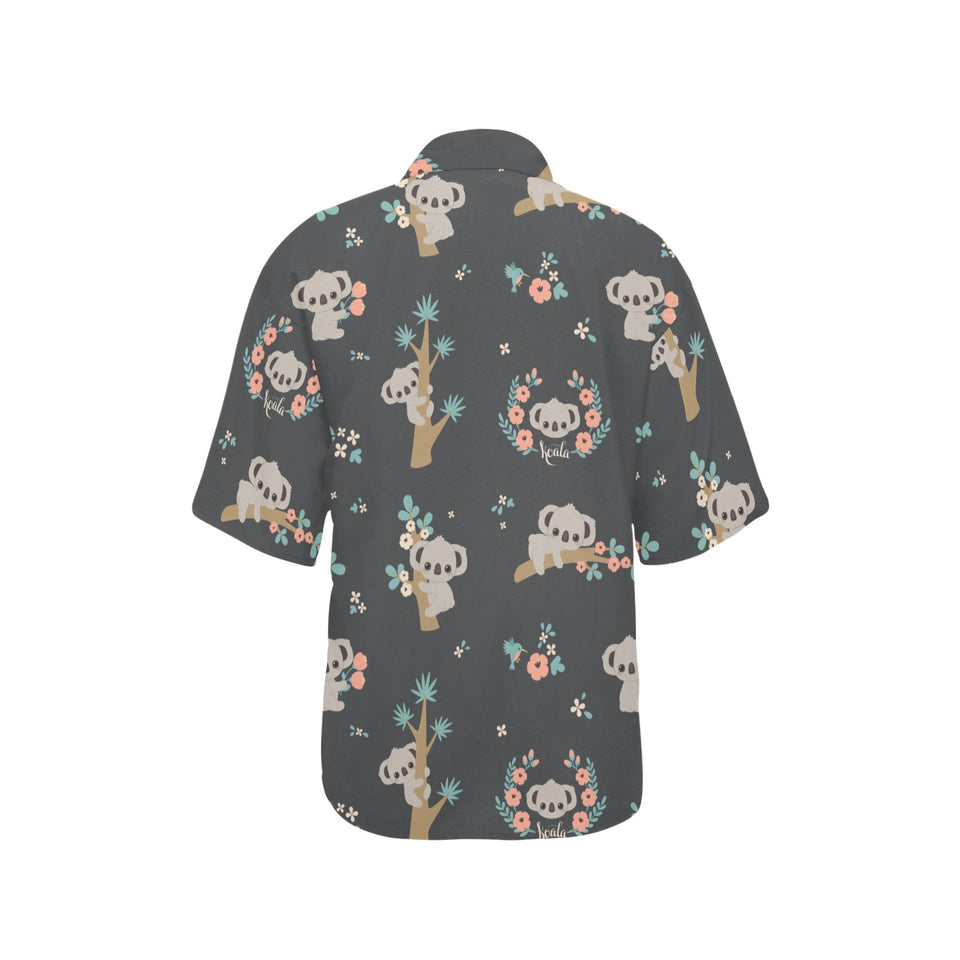 Cute koala pattern Women's All Over Print Hawaiian Shirt