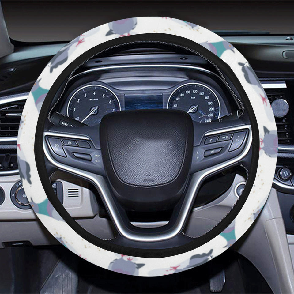 Pigeon Pattern Print Design 03 Car Steering Wheel Cover